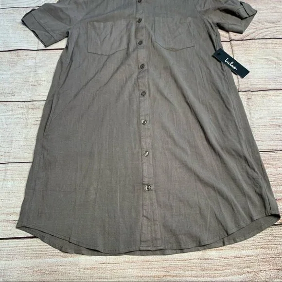 NEW lulu’s Green Button Up Dress Size Small - Picture 3 of 10